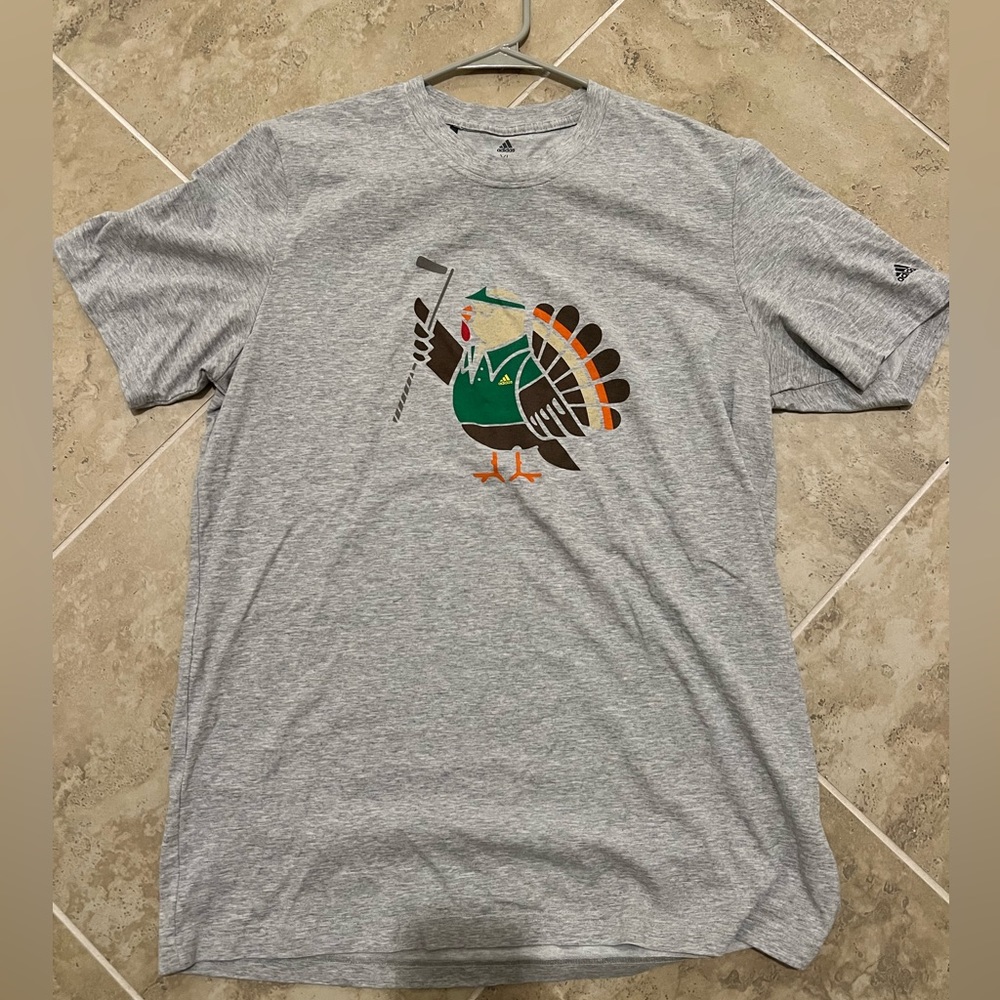 Mens XL Adidas Thanksgiving turkey golf t-shirt.